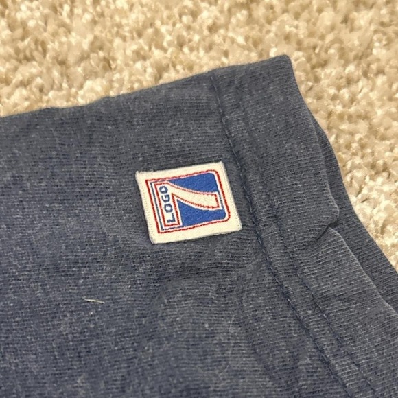 90s Vintage Logo 7 Michigan Wolverines T-Shirt | Navy | Size XL (Fits Large) - Picture 3 of 6